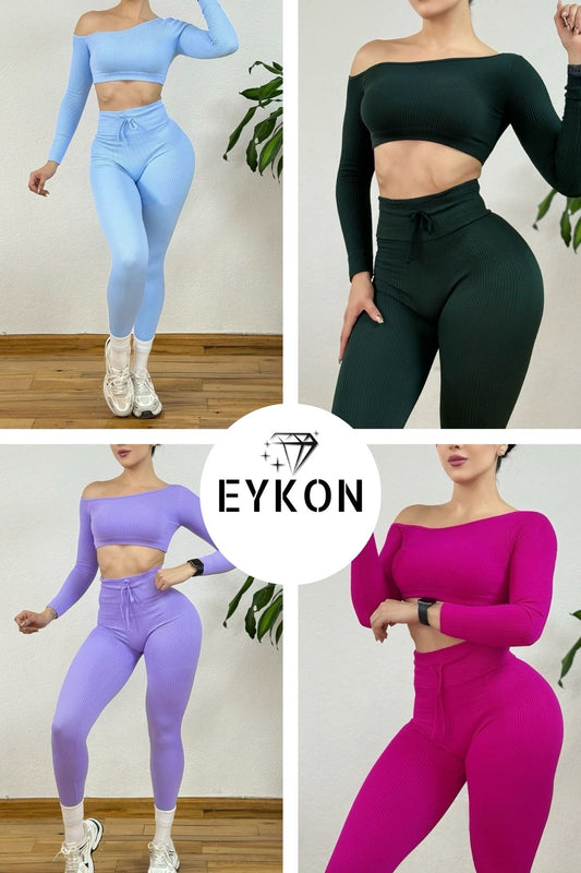 Conjunto Deportivo Off-Shoulder Seamless – EYKON Activewear