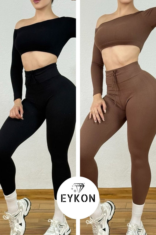 Conjunto Deportivo Off-Shoulder Seamless – EYKON Activewear